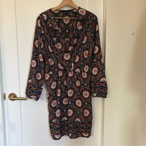 Boho Print Long Sleeve Dress
